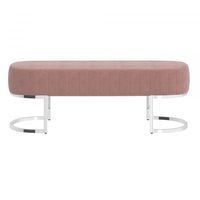 Zamora Bench in Dusty Rose with Silver Base