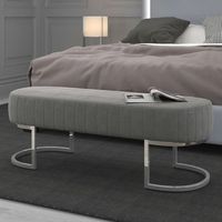 Zamora Bench in Grey with Silver Base