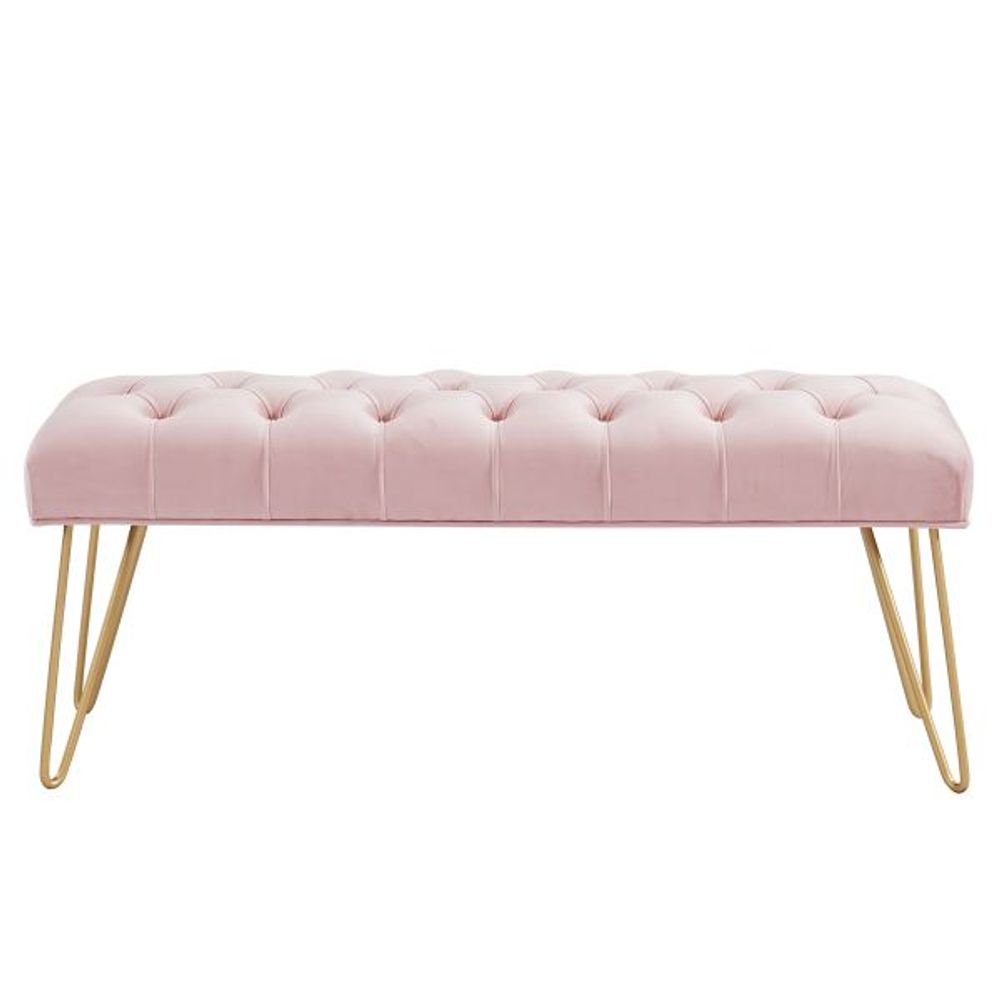 Vdara Bench in Blush Pink/Gold