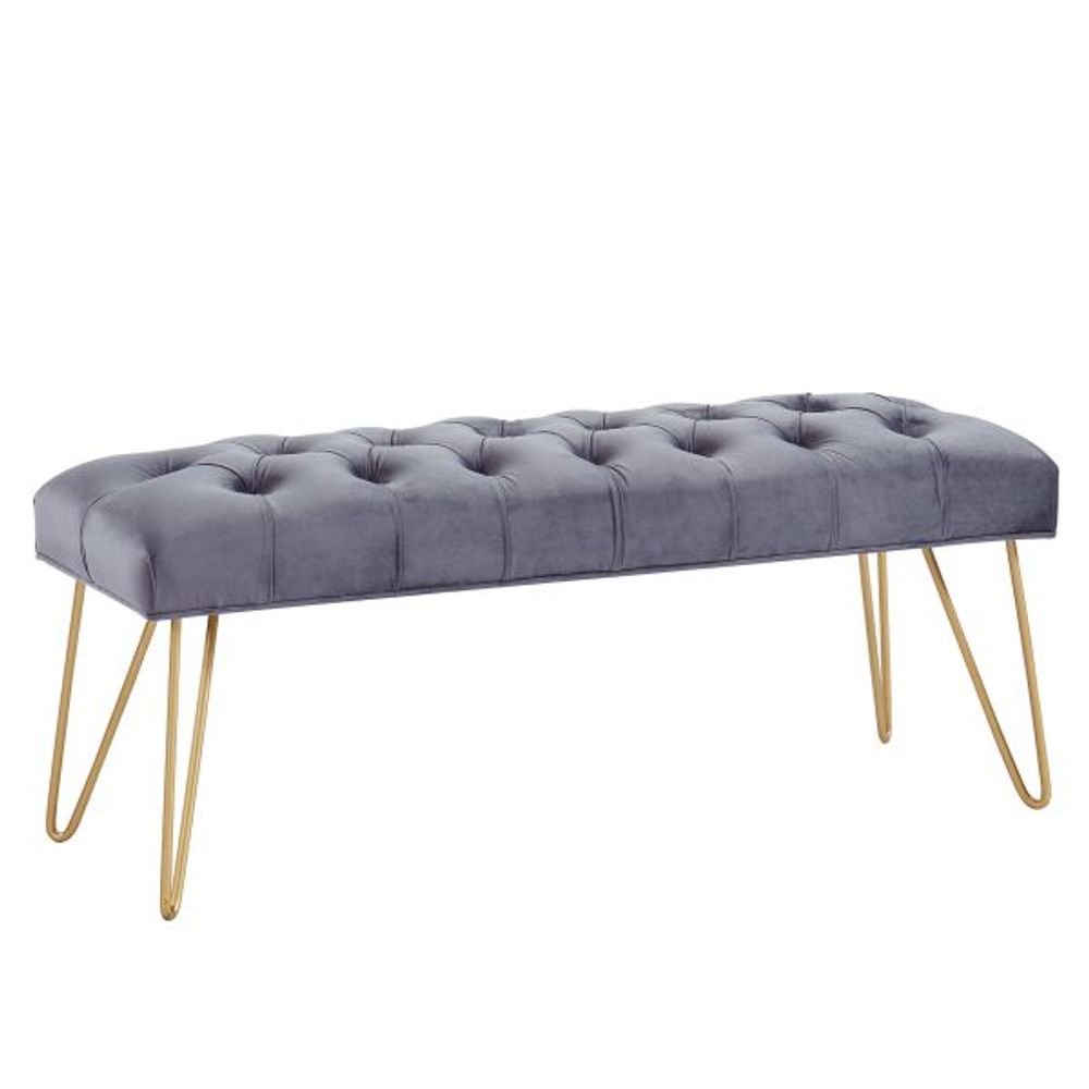 Vdara Bench in Grey/Gold