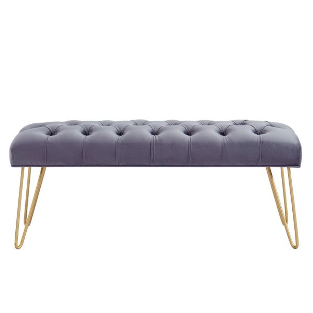 Vdara Bench in Grey/Gold