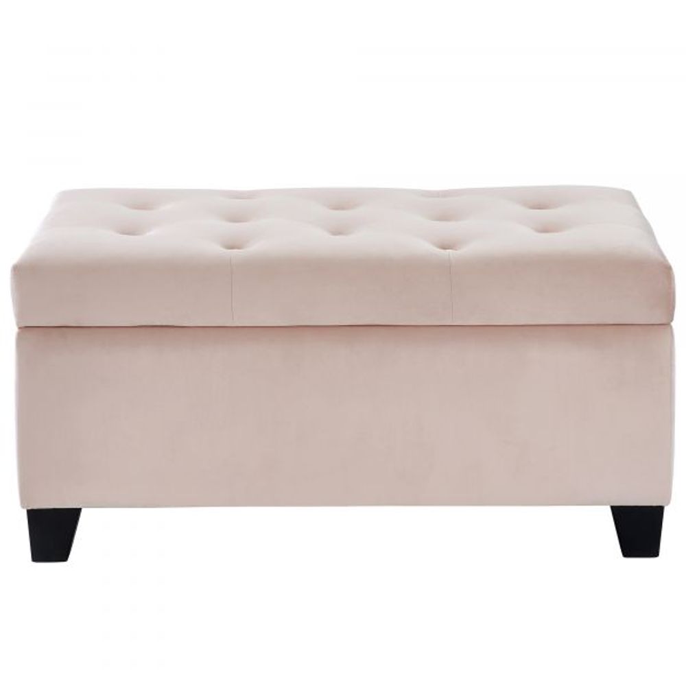 Sally Rectangular Storage Ottoman in Blush Pink