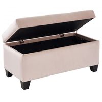 Sally Rectangular Storage Ottoman in Blush Pink