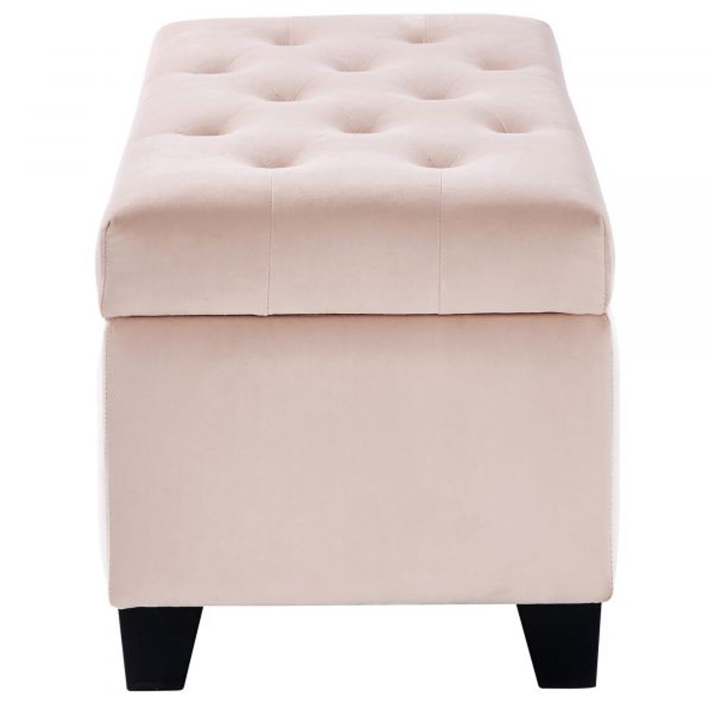 Sally Rectangular Storage Ottoman in Blush Pink