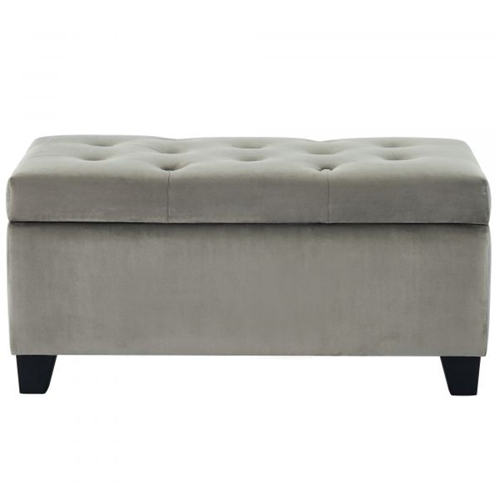 Sally Rectangular Storage Ottoman in Grey