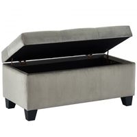 Sally Rectangular Storage Ottoman in Grey