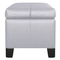 Bella Rectangular Storage Ottoman - White