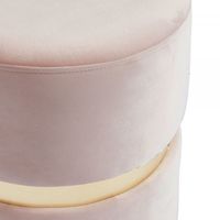 Violet Round Ottoman in Blush Pink