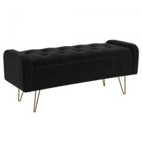 Sabel Storage Ottoman/Bench in with Gold Leg