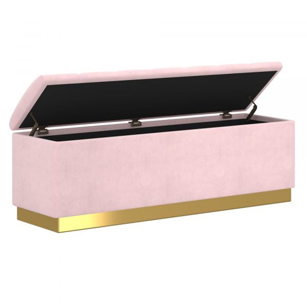 Esna Storage Ottoman in Blush Pink