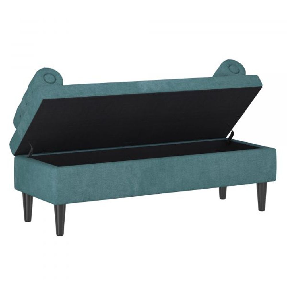 Adith Storage Ottoman in Aqua