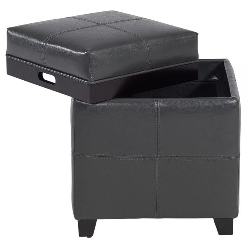 Anton II Square Storage Ottoman in Grey