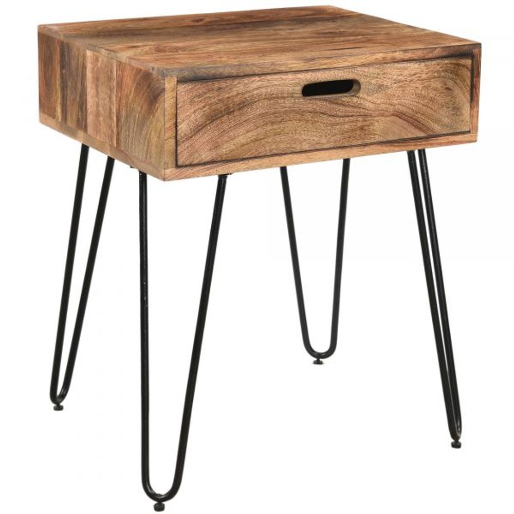 Jaydo Accent Table in Natural Burnt