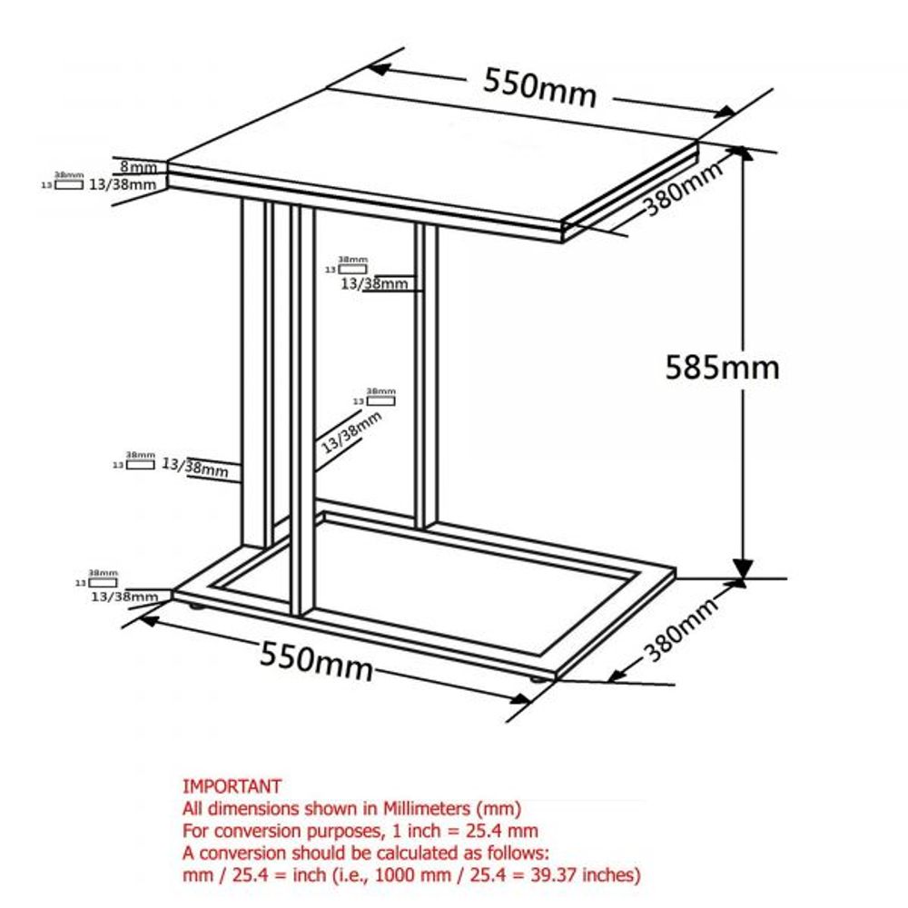 Mod Accent Table in Chrome/Black