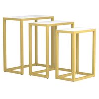 Manav 3pc Accent Table in Antique Gold