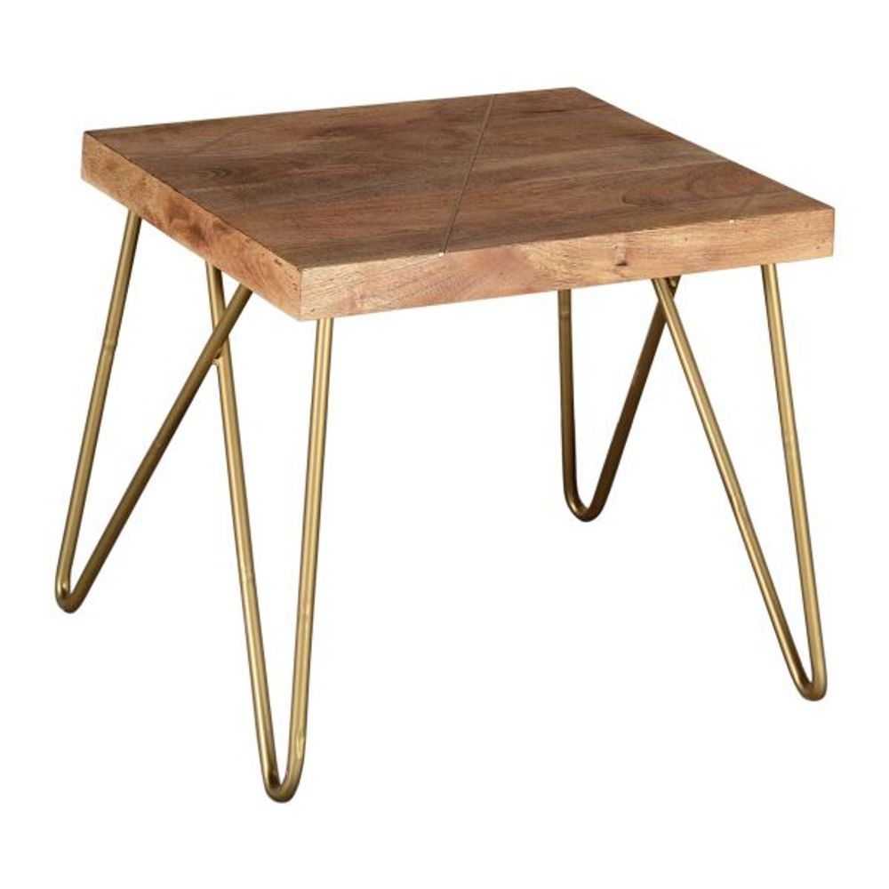 Madox Accent Table in Natural & Aged Gold