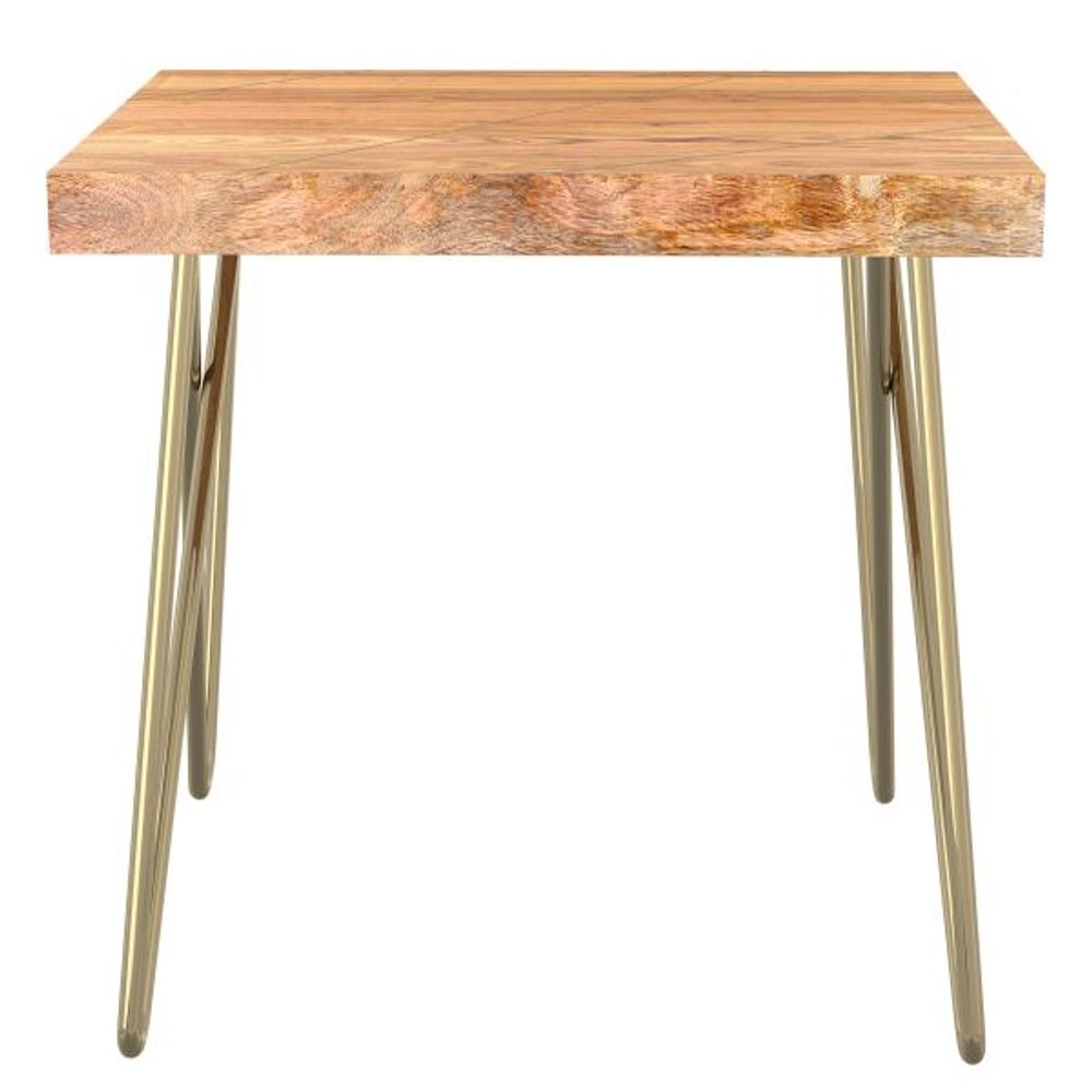 Madox Accent Table in Natural & Aged Gold