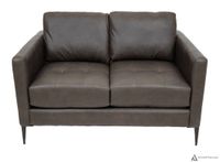 Vista Leather Loveseat -  Montana Charcoal