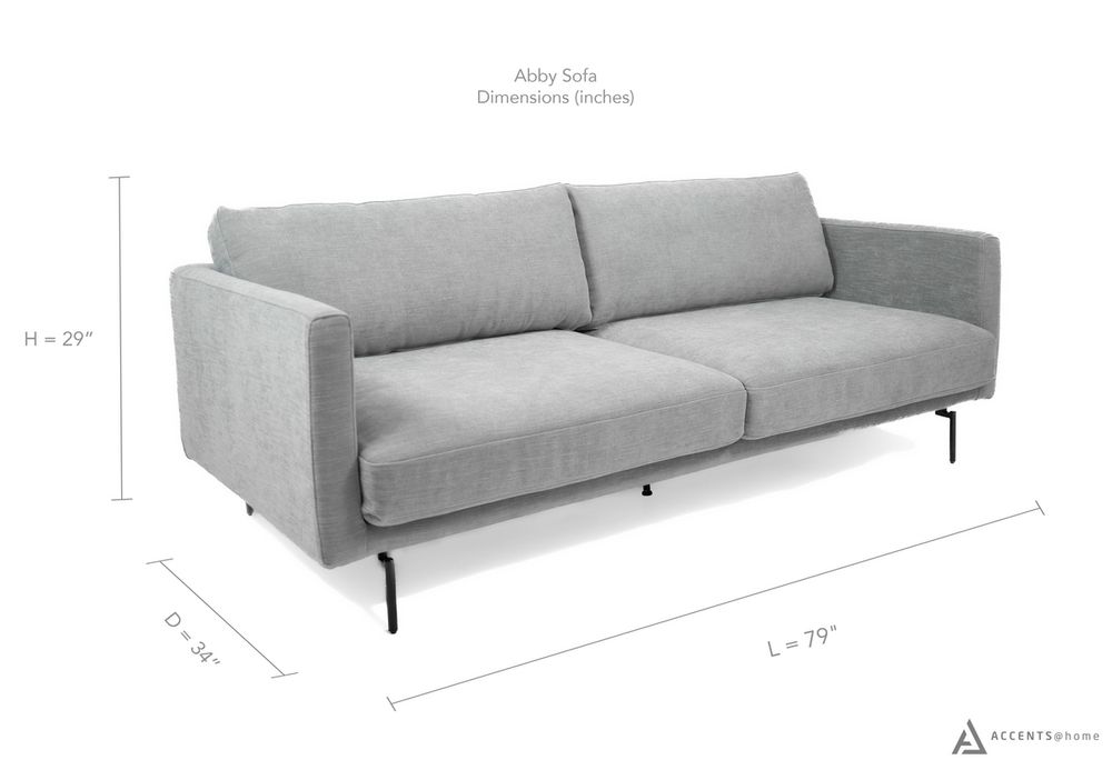 Abby Fabric Sofa With Black Metal Legs