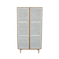 Cane Bookcase With Full Doors