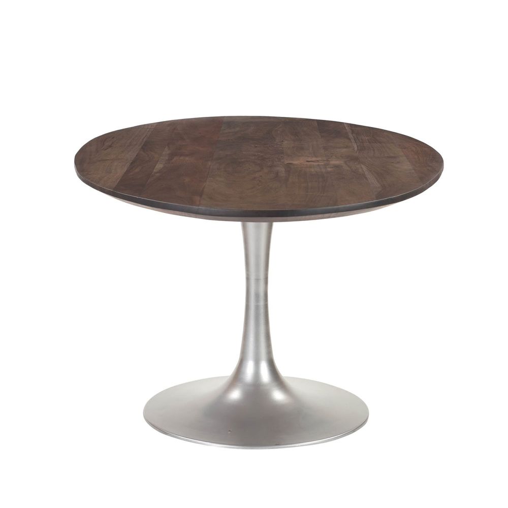 Aspen Oval Dining Table with Silver Base - Vinegar Matte