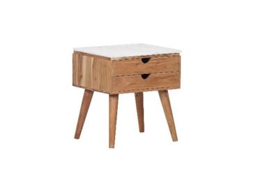 2 Drawer Night Stand With Marble Top