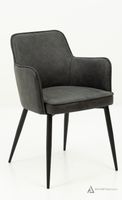 Cynthia Upholstered Arm Chair Faux Leather-Dark Grey PU