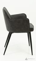 Cynthia Upholstered Arm Chair Faux Leather-Dark Grey PU