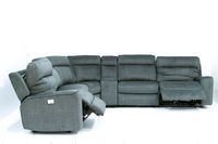 CHARLESTON FABRIC POWER RECLINING 6 PIECE SECTIONAL- GREY