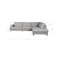 Feather Right Sectional Sofa - Dovetail Linen