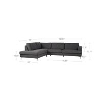 Feather Left Sectional - Charcoal Linen