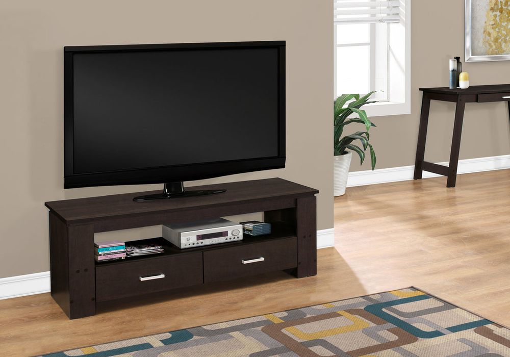 TV STAND - 48"L / ESPRESSO WITH 2 STORAGE DRAWERS - I 2600