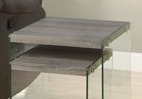 NESTING TABLE - 2PCS SET / DARK TAUPE / TEMPERED GLASS - I 3053