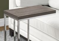 ACCENT TABLE - DARK TAUPE WITH CHROME METAL - I 3253