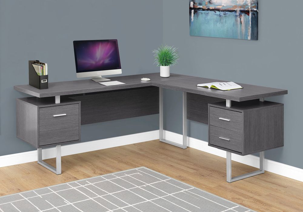 COMPUTER DESK - 70"L / GREY LEFT OR RIGHT FACING - I 7306