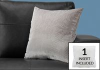 PILLOW - 18"X 18" / SILVER DIAMOND VELVET / 1PC - I 9306