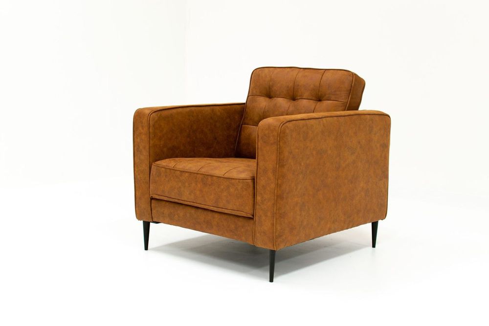 Lucas Mid Century Tufted Fabric Chair