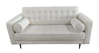 Lucas Mid Century Fabric Loveseat - Mina 035 White