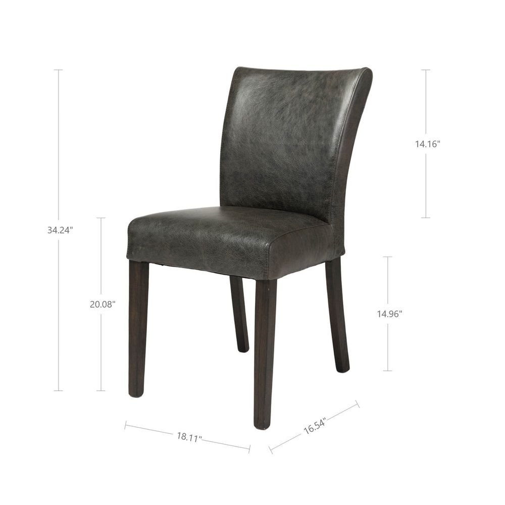 Marlow Dining Chair - Black Top Grain Leather