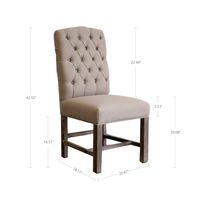 York Dining Chair - Flax Linen & Natural Legs