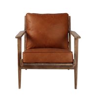 Junior Arm Chair - Camel Brown Leather