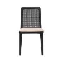 Cane Dining Chair - Oyster Linen/Black Legs