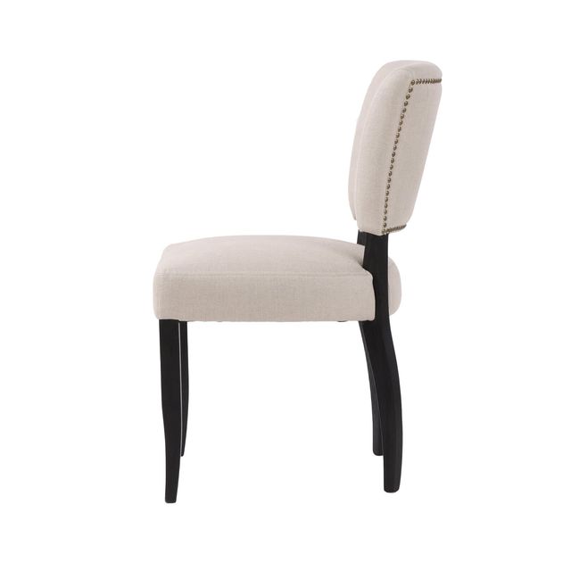 Luther Dining Chair - Light Linen/Black Legs