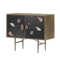 Terrazzo Small Sideboard - Brass And Dark Mosaic