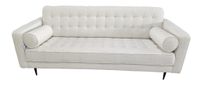 Lucas Mid Century Fabric Sofa - Mina 035 White