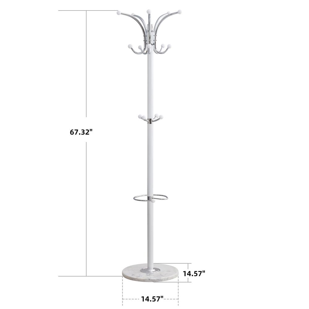 Sachs Coat Rack with Marble base-White