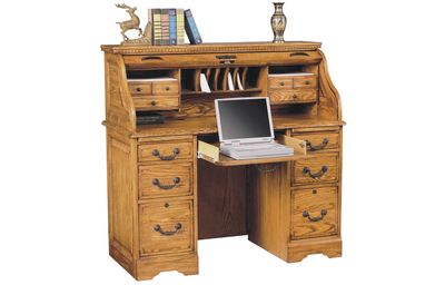 Heritage 48" Rolltop Desk Oak Light - D1-H148R