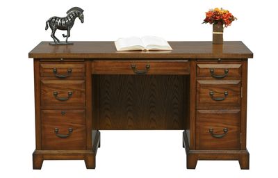 Zahara 57" Flattop Desk Media Oak - D3-ZH257CF