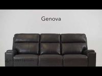 Genova Genuine Leather Power Reclining Chair - Dark Grey