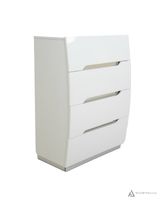 Zoe Glossy White 4 Drawer Bedroom chest